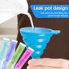 Huakaile 200 Pieces 2.2" x 11" Ice Pop Bags with Zip Seal and Funnel, Non-Reusable Yogurt Freezer Tubes, Clear Freezer Pop Bags for Ice Lolly Juice Fruit Smoothies Cocktail DIY Snacks (400) view 4