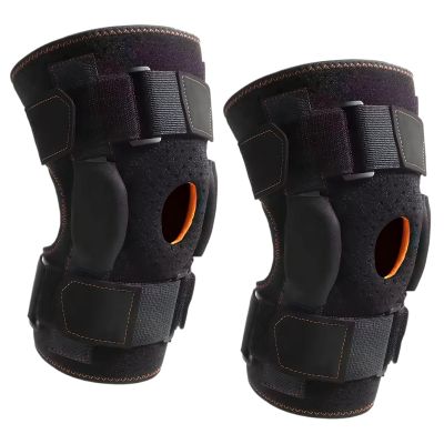 2 PCS Hinged Knee Brace Support for Men & Women, Knee Brace Support, Adjustable Open Patella with Parallel Straps & Dual Side Stabilizers, Comfort for Arthritis, Meniscus Tear, Ligament Injury