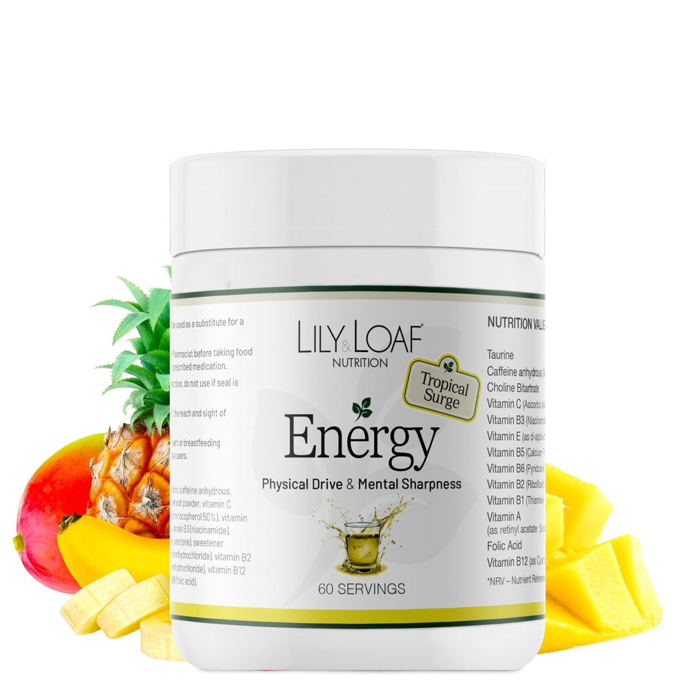 Lily & Loaf Energy Drink Powder, 300g, 60 Servings (Tropical Surge)