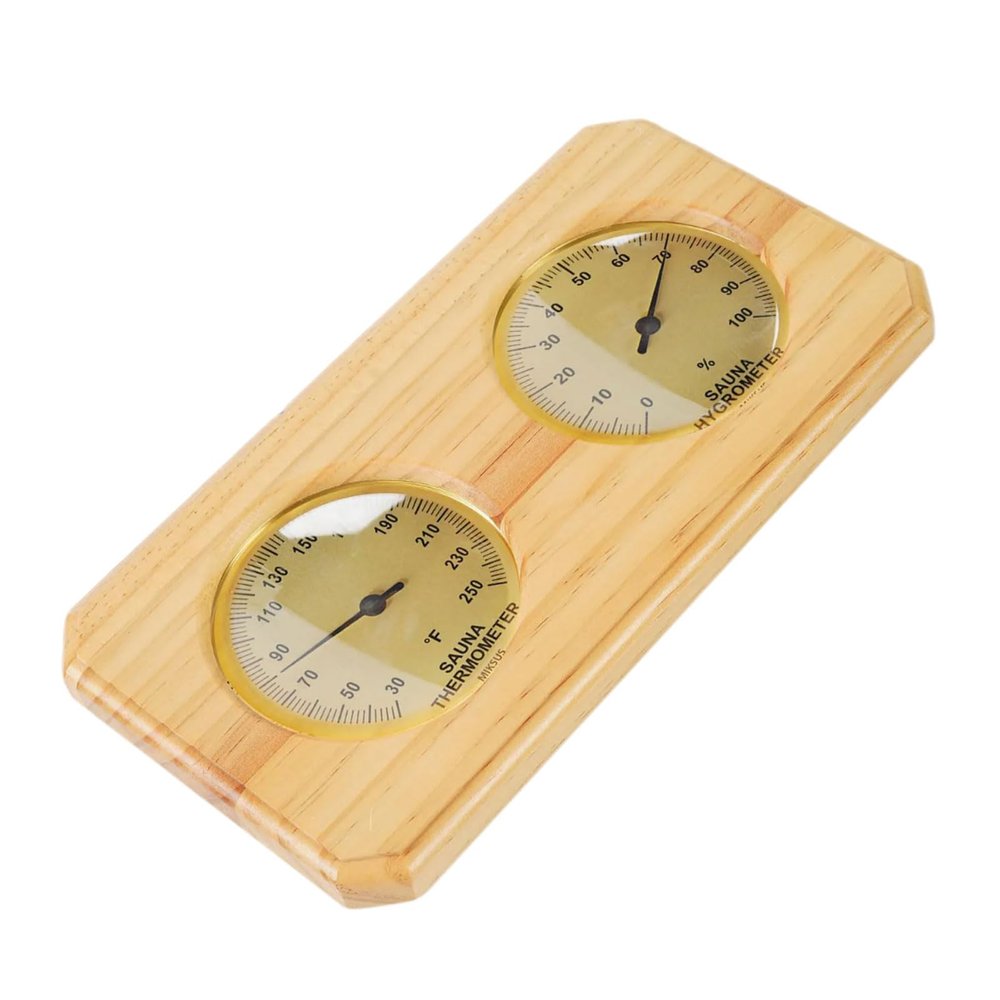Double Display Wall Mounted Steambath Thermograph and Hygrometer Large Screen F Measurement Fog Immune Wall Mounted Room Dampness Meter