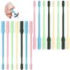 15Pcs 2-in-1 Nasal Hair Cutter,2 in 1 Double Sided Nose Hair Knife & Ear Picker,Double-Sided 360 Rotating Nasal Trimmer,Manual Nostril Hairs Remover Tool with Soft Cleaning Brush,Colorful view 1