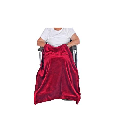 AYKNINGD Foldable Wheelchair Leg Cover Granny Jo Products Lightweight Wheelchair Blanket, Wedgwood Blue(Merlot)