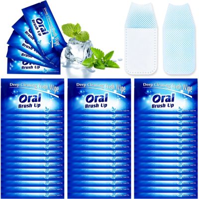 50PCS Disposable Toothbrush & Finger Toothbrush - Oral Finger Brush for Fast Stain Improve and Teeth Cleaning. Portable, Soft Cleaning Strips. Gentle Teeth Wipes for All Types
