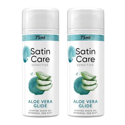 Katsy Style Shave Gel for Sensitive Skin with Aloe Vera 75ml Pack of 2, Gentle & Moisturizing Shaving Gel for Men and Women, Non-Irritating Shave