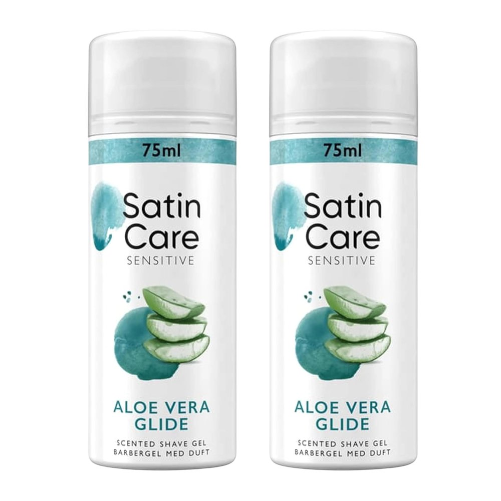 Katsy Style Shave Gel for Sensitive Skin with Aloe Vera 75ml Pack of 2, Gentle & Moisturizing Shaving Gel for Men and Women, Non-Irritating Shave