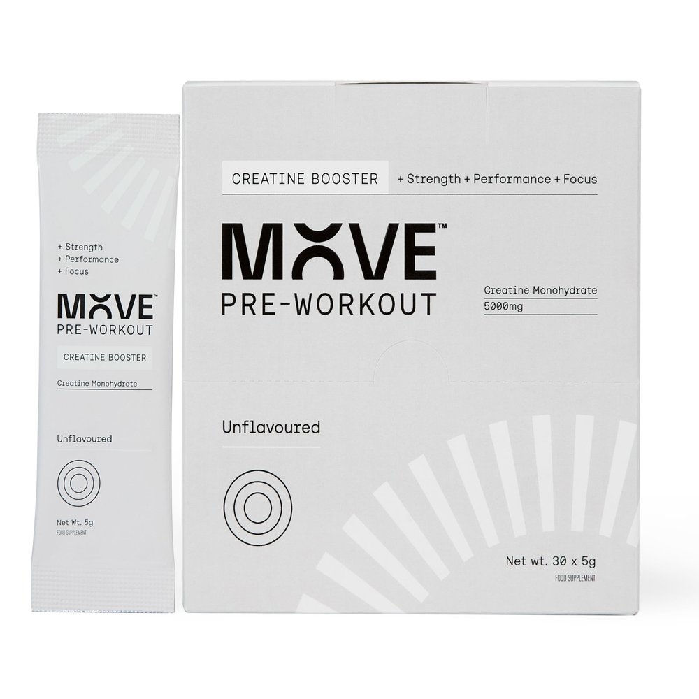 Move Pure Creatine Monohydrate Powder - Unflavoured Pure Creatine Powder Supplement for Women & Men - Micronised Vegan Creatine Improves Strength,Power & Recovery 300g (30 Creatine Sachets)