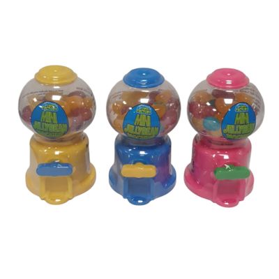 Assorted Fruit Flavour Jelly Beans Mini Dispenser Pack of 3 | Colourful Refillable Candy Machine | Party Favour Sweet Treat for Kids & Adults