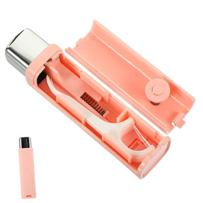ARTSEWPLY Portable Automatic Pop Out Teeth Floss Organizer Box Practical Pink Pp Material Compact Daily Use Tooth Accessory for On-the-go Dental Care