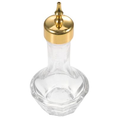 50ml Glass Bitters Bottle with Stopper, Golden Cocktail Bar Pourer