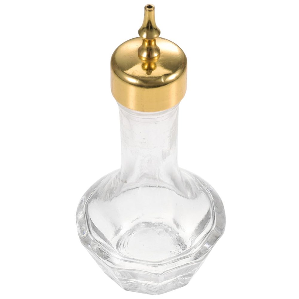 50ml Glass Bitters Bottle with Stopper, Golden Cocktail Bar Pourer