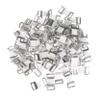 LOLIPPYY 100pcs White Aluminum Buckles Elastic Clips with Compression Force and Remain Elastic after Washing and First Aid Use view 1