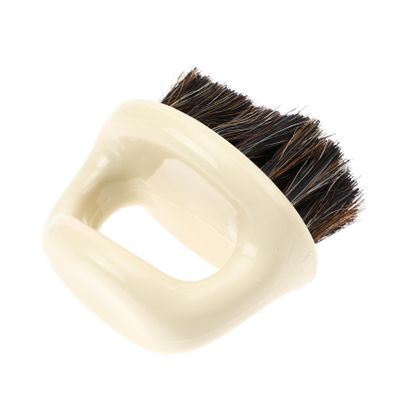 BAZEITFLOW Black Horsehair Shoe Cleaning Brush with Soft Bristles, Hanging Design and Portable Plastic Handle, for Slippers and Difficult-to-reach Places