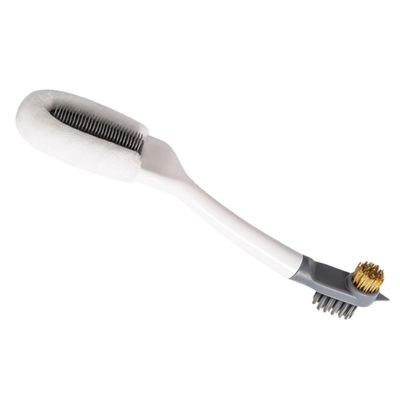 TOGEVAL Multi-functional Shoe Cleaning Brush with Long Curved Handle and Three-sided Soft Pp Bristles, Convenient to Carry and Foams Well, for Household Shoe Care
