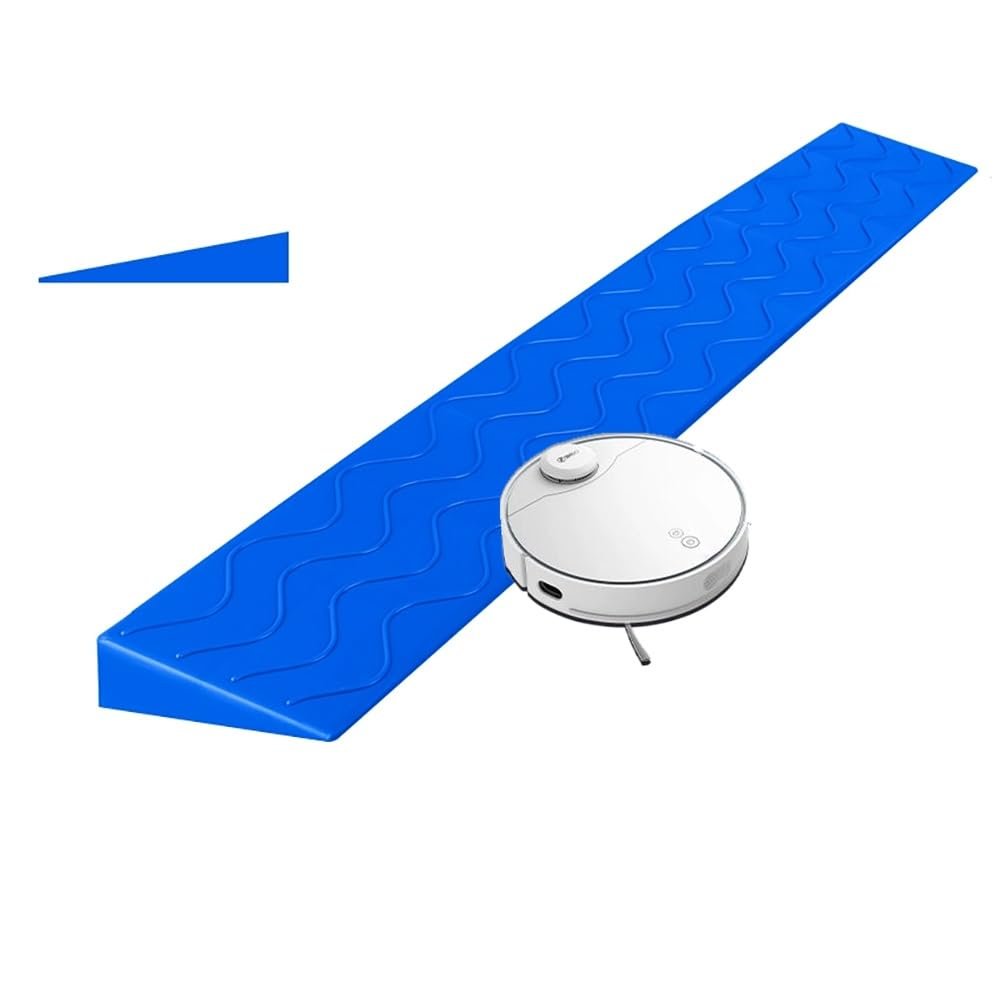 1pc Non-Slip Rubber Wheelchair Ramp - 1-4 Inch Rise Threshold Mat for Home & Outdoor Use(Blue,H 315IN)