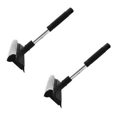 FONDOTIN 2pcs Window Cleaning Tool Glass Squeegee with Ergonomic Handle for Deep Cleaning Windows and Mirrors Black Synthetic Material Double-sided Design for Efficient Home Use