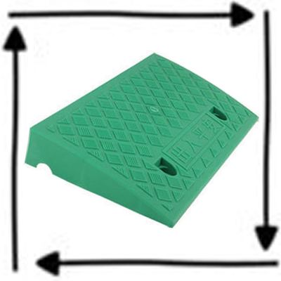 1pc 2in to 5in Adjustable Rubber Threshold Ramp - Non-Slip Wheelchair/Vehicle Access Ramp for Driveways/Sidewalks/Curbs(Green,2.8in)