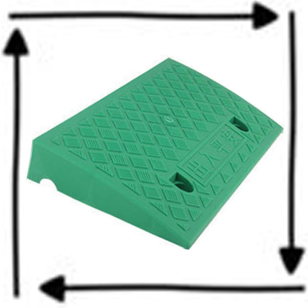 1pc 2in to 5in Adjustable Rubber Threshold Ramp - Non-Slip Wheelchair/Vehicle Access Ramp for Driveways/Sidewalks/Curbs(Green,2.8in)