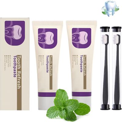 2025 Kreain Natural Tooth Refresh Toothpaste, Hydroxyapatite Toothpaste, Fluoride-Free Formula for Sensitive Teeth, Enamel Strengthening & Fresh Breath Oral Care, Natural Ingredients (2)