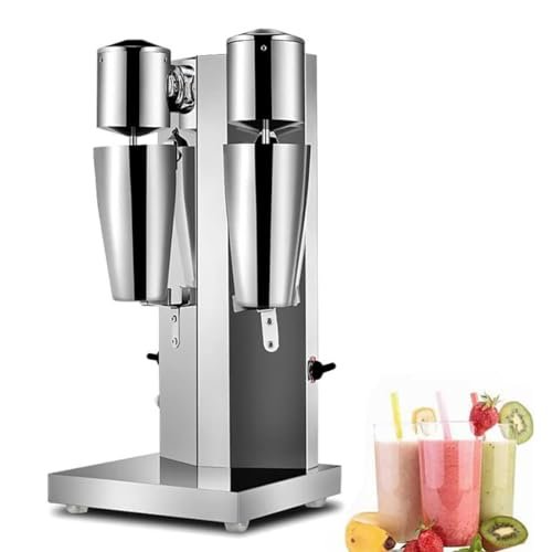 Commercial Stainless Steel Milk Shake Machine - Electric Double Heads Silent Shaker for Smoothies, Protein Shakes and More, 800ml Capacity