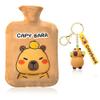 Hot Water Bottle with Plush Cover & Keychain - Capybara Gift Set 2L Hot Water Bag Safe & Leak-Proof, Complete Cozy Present for Women, Kids, Teens |Ideal Christmas Birthday Gift (C3) view 1