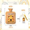 Hot Water Bottle with Plush Cover & Keychain - Capybara Gift Set 2L Hot Water Bag Safe & Leak-Proof, Complete Cozy Present for Women, Kids, Teens |Ideal Christmas Birthday Gift (C3) view 2
