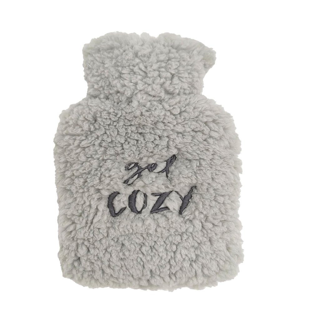 iN Mini Hot Water Bottle with Cover Portable & Compact Heat Therapy for Hands, Neck & Cramps Ideal for Travel, Period Pain Relief & Winter Comfort - Gifts for Women, Men (Grey)