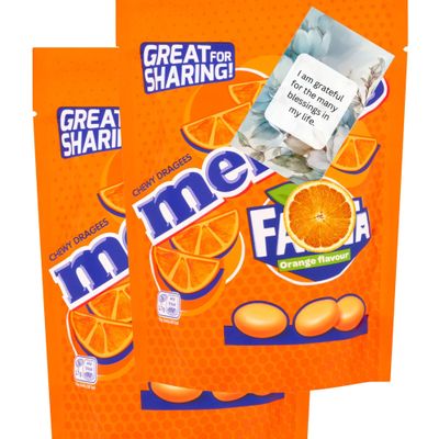 Candies Bundle With Orange Flavoured Chewy Fruit Candies Treats 140g (2 Pack) By Oerich Gift