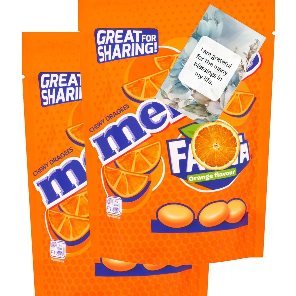 Candies Bundle With Orange Flavoured Chewy Fruit Candies Treats 140g (2 Pack) By Oerich Gift