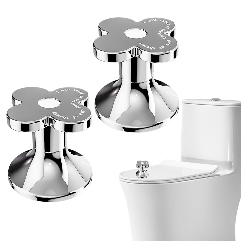 Flush Button Accessory - Adhesive Toilet Push Tool, Stylish Floral Design, Comfortable Handle Handle, Strong Grip | Sall Convenient Flush Press Tool