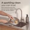 Vove Washing Up Liquid Starter Set with Refillable Glass Pump Bottle & 3 Refills, Bergamot Mint & Basil, Powder-to-Gel, Plant-based Concentrated Formula, Plastic-free Packaging view 3