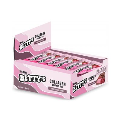 Weider Betty's Collagen Protein Bar (12x50g) Choco-Raspberry - Bars - Protein Bars