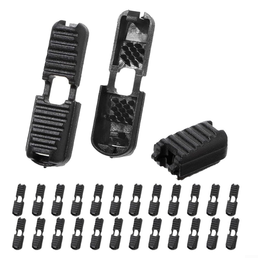 25 Pieces Pull Tabs Cord End Clips for Shoe Laces, For Backpacks, Parachute Cords, and Outdoor Gear, Plastic Material with Secure Grip for Ropes less than 3 5mm