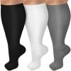 Compression Socks for Women Wide Calf, Plus-Size Wide Leg High Stretch Socks, For Athletic Running Cycling (3XL,3Pcs-8) view 1