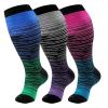 Compression Socks for Women Wide Calf, Plus-Size Wide Leg High Stretch Socks, For Athletic Running Cycling (4XL,3Pcs-4) view 1