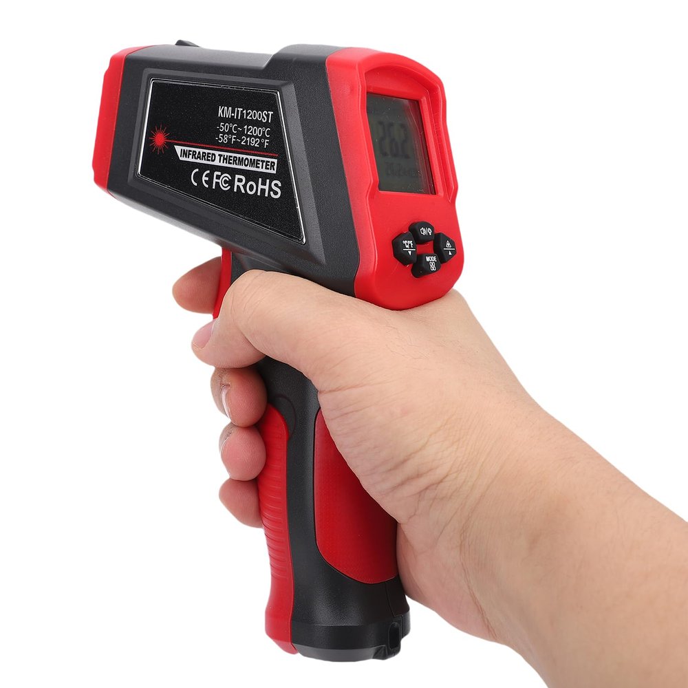 Fabater Industrial Infrared Thermometer Without Data Data, Automatic Engine, HVAC Systemsabs -Materials (KM-IT1200ST -50~1200C (Two-Point Targeting))