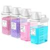 4 Pack Laundry Detergent Dispenser 61oz Plastic Liquid Detergent Dispenser with Label Powder Container & Scent Booster Beads Dispenser Fabric Softener Holder for Laundry Room Organization,Clear
