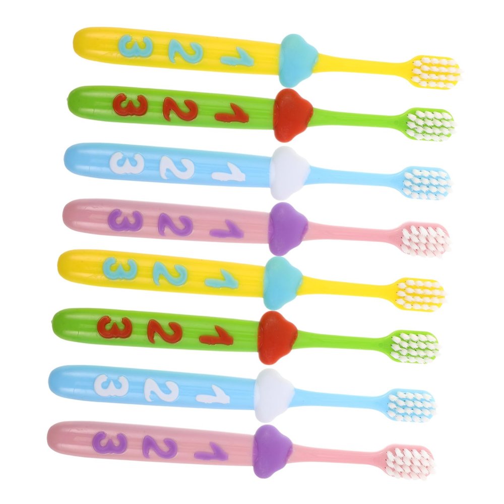 TOVINANNA 2 Sets Toothbrushes with Soft Bristles Numeric Handle Manual Tooth Brush for Oral Care for Boys and Gentle Cleaning for Growing Teeth and Gum Health