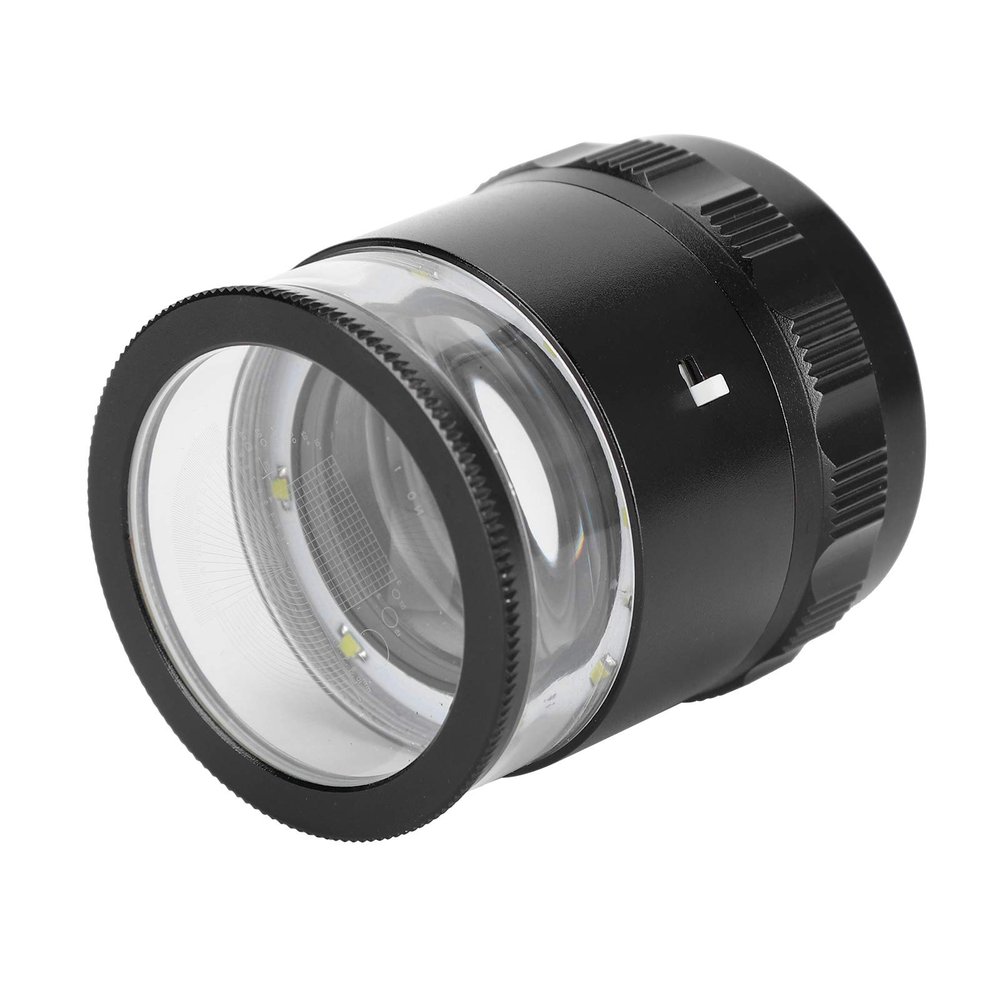 Oytrui 10X Magnifier Loupe, Optical Glass Lens with 8LED Light and Measuring Scale, for Clear Magnification and Accurate Measurement