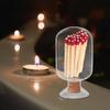 Warmhm Glass Match Storage Jar with Wood Stopper, Decorative Holder view 4