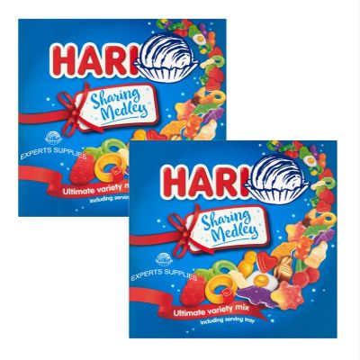 Sweet Treat - NewHarribo Sharing Medley Gift Box 480g, Pack of 2 - Fruit Flavour And Sweet Foam Gums - No Artificial Flavours Treat For Adults and Kids