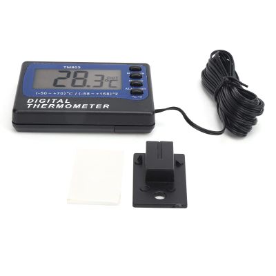 Eujgoov TM803 Digital Thermometer, Alarm Function, Versatile Use, Accurate Temperature Measurement with Long-distance Measurement for Aquariums, Refrigerators with Celsius/Fahrenheit