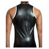 100% Latex Vest Shirts Stripes At Two Sides Sleeveless Rubber Top Mens Cosplay,black,S view 4