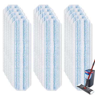 BYOFI 15 Pack Microfiber Mop Pads for O-Cedar H2prO Flat Mop System, Washable and Reusable Mop Replacement Heads for Floor Deep Cleaning, Mop Pad Refills for Wet Dry Floor