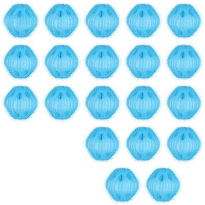 20-Pack Pet Hair Remover Laundry Balls, 1.6 Nylon Zappers for Washing, Sky Blue, Non-Tangle Design for Easy Hair and Dirt Removal