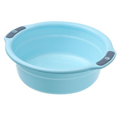 Fafeicy Round Plastic Wash Basin, Thickened Material, Large Capacity for Laundry and Foot Soak Use in Home and Camping (M)