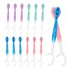 12 Pcs 5-in-1 Disposable Toothbrush, Mini Toothbrush Set with Toothpaste, Tongue Scraper, Floss, Pick, Portable Travel Set for Festival Travel Work Camping view 1