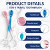 12 Pcs 5-in-1 Disposable Toothbrush, Mini Toothbrush Set with Toothpaste, Tongue Scraper, Floss, Pick, Portable Travel Set for Festival Travel Work Camping view 3