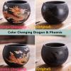 Color-Changing Yixing Clay Tea, Purple Chinese Style Kung Fu Teapot, Hand-made Dragon and Phoenix Color-changing Purple Clay Teapot,with Luxury Gift Box for Tea Lovers (2Cups) view 3