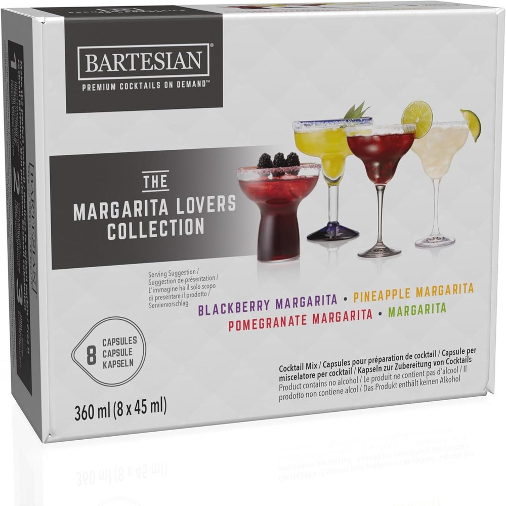 Bartesian Margarita Lovers Variety Mixer Capsules for Cocktail Machine Home Bar Mixology Cocktails Mix Pod Capsule Set to Use with the Bartesian Cocktail Drink Maker Machine Pack of 8