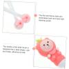 PERSELOSO 2pcs Manual Children Toothbrush Soft Silicone Bristles Cute Bear Shape Kids Mouth Toothbrush for Toddlers with Safe and Good Cleaning Effects in Pink view 4